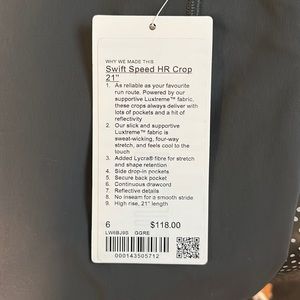 Swift speed 21” w/pockets